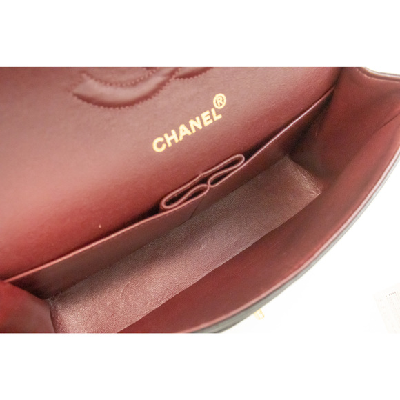 CHANEL Classic Double Flap 10" Chain Shoulder Bag Black Lambskin - Picture 10 of 10